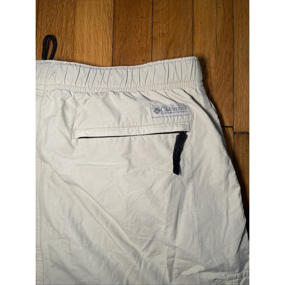 Columbia Cargo Hiking Shorts Men M Packable Adjustable Elastic Waist Nylon Khaki - Picture 7 of 10
